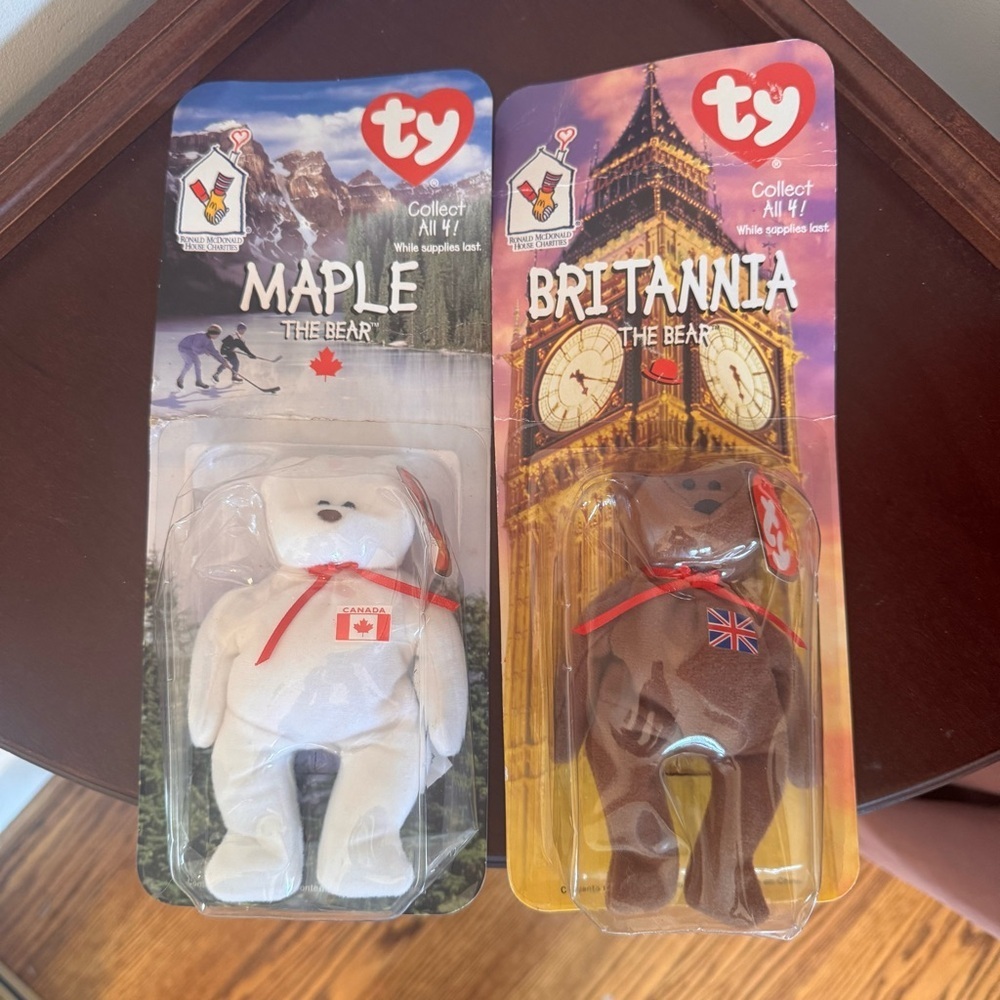 Ty Maple and Britannia Bears - White and Brown